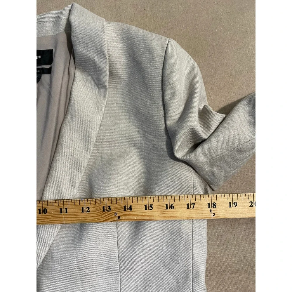 J Crew Linen Suit Set Women's Size 8P Cream Blazer and Size 6P Pants